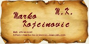 Marko Kojčinović vizit kartica